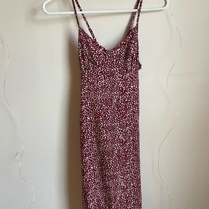 Red and white polka dot dress